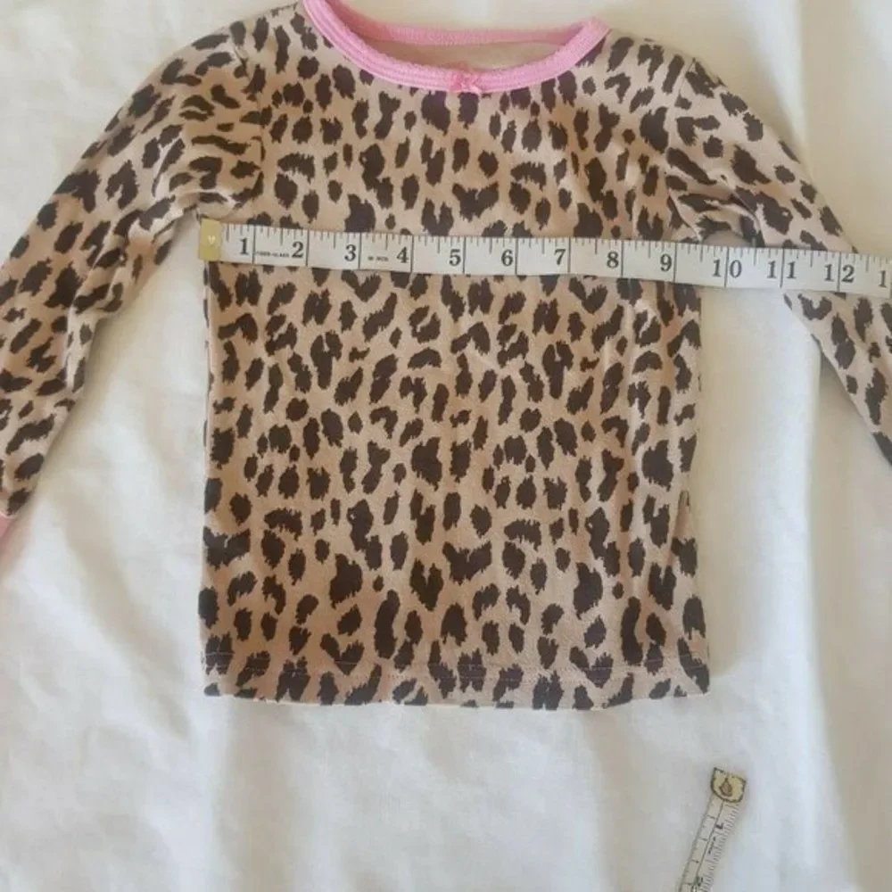 Carters Long Sleeve Top Blouse  Animal Print  Pink Brown Size 3 Toddler Girls